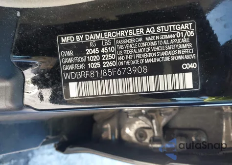 2005 Mercedes-Benz C 240 Luxury 4Matic z USA, uszkodzony, nr VIN WDBRF81J85F673908